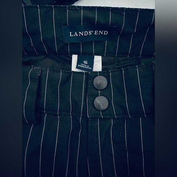 Lands’ End Youth Insulated Snow Pants, Size 16, Brown with White Pinstripes - Picture 6 of 16